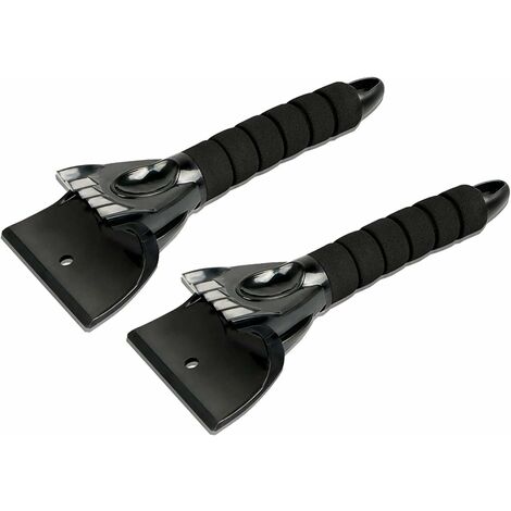 Grattoir à Glace de Voiture, 2pcs Grattoir à Glace Raclette Pare Brise ​Outil d'hiver Grattoir Voiture Gratte Givre Grattoirs à Neige Glace Gratte avec Poignée Antidérapant-Noir
