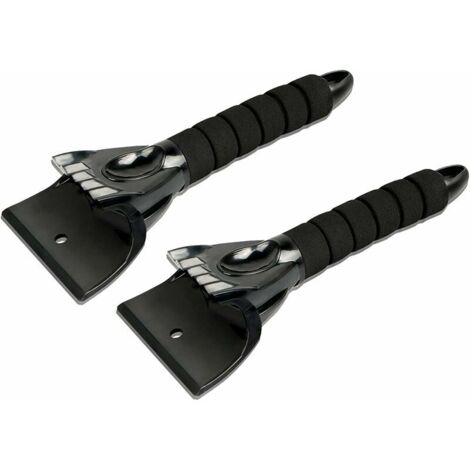 Grattoir à Glace de Voiture, 2pcs Grattoir à Glace Raclette Pare Brise ​Outil d'hiver Grattoir Voiture Gratte Givre Grattoirs à Neige Glace Gratte avec Poignée Antidérapant-Noir