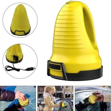 Grattoir à Glace électrique Dégivreu Chasse-Neige pour Pare-Brise, dégivreur de vitre de Voiture, Voiture d\'hiver à Chargement USB