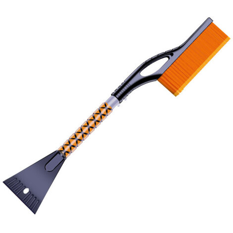 Grattoir à glace en aluminium de 27 pouces pour pare-brise de voiture (orange)  Grattoir à glace robuste avec poignée en mousse