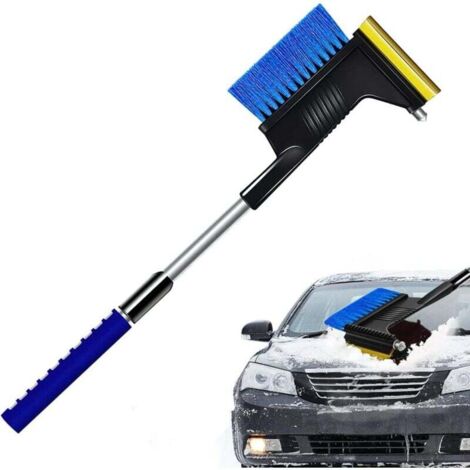 Grattoir à Glace et Brosse à Neige, Brosse à Neige Extensible, Grattoir Voiture, Grattoirs à Neige pour Auto avec poignée Ergonomique, pour Voiture, Camion, SUV