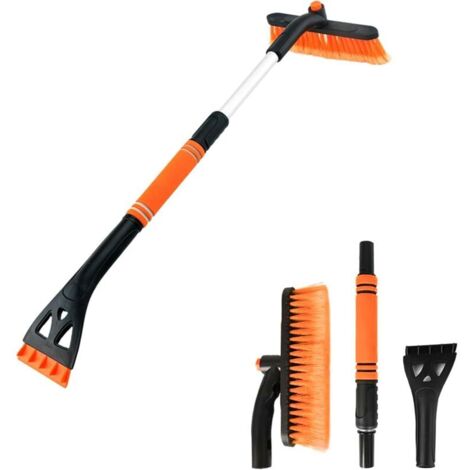 Grattoir à Glace et Brosse à Neige pour Voiture (2 en 1) Facile à Assembler, Degivreure Vitre pour Pare Brise de Hiver, Pelle à Glace et Neige Détachable Adapté aux Camions et SUV