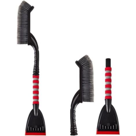 Grattoir à glace pour pare-brise , robuste, durable et efficace, brosse à neige détachable 2 en 1, outil pratique pour les situations d'urgence, rouge
