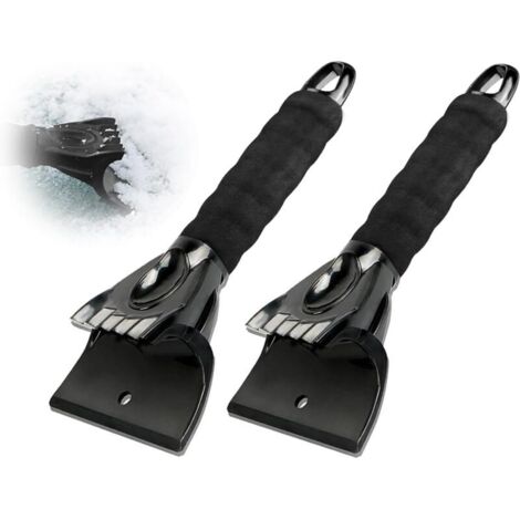 Grattoir à Glace pour Voiture, 2Pcs Grattoirs à Neige Voiture Plastique Glace Gratte avec Poignée Antidérapant raclette pour Fenêtre, Verre, Porte de Douche, Pare-Brise de Voiture, Noir