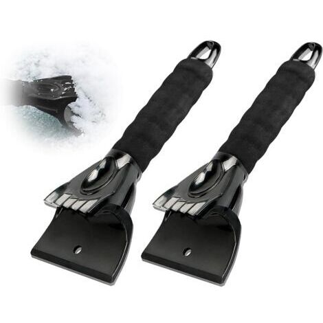 Grattoir à Glace pour Voiture, 2Pcs Grattoirs à Neige Voiture Plastique Glace Gratte avec Poignée Antidérapant raclette pour Fenêtre, Verre, Porte de Douche, Pare-Brise de Voiture, Noir