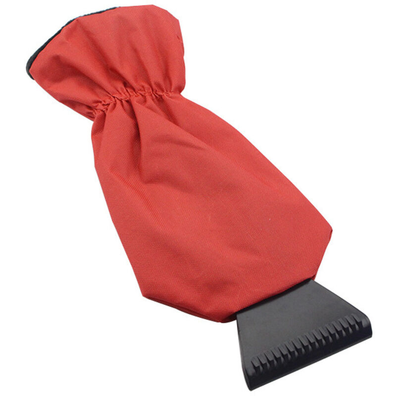 Grattoir à glace pour voiture avec gants - Rase-neige réutilisable lame plastique, anti-glace, pour voitures, SUV et camions - Rouge