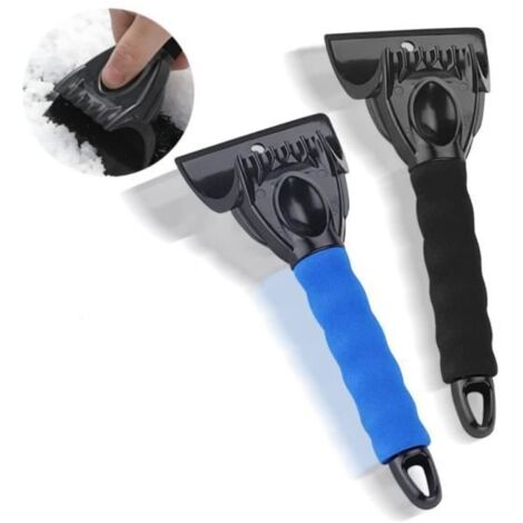 Grattoir à Glace pour Voiture - Marque Inconnue - 2 grattoirs à Glace pour Pare-Brise - Noir et Bleu - Pratique