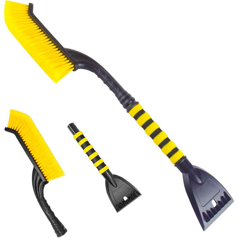Grattoir à Glace Voiture avec Balai - Handy Fouet Voiture et Grattoir 2 en 1 pour Voitures, Camions et VUS, Grattoir à Vitres de Voiture