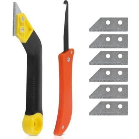Grattoir à joints de carrelage professionnel avec 5 lames de rechange en diamant