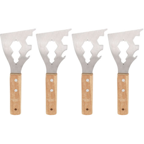 Grattoir à peinture 10 en 1, compact, ergonomique, avec manche en bois, robuste et multifonctionnel pour le rebouchage des bosses