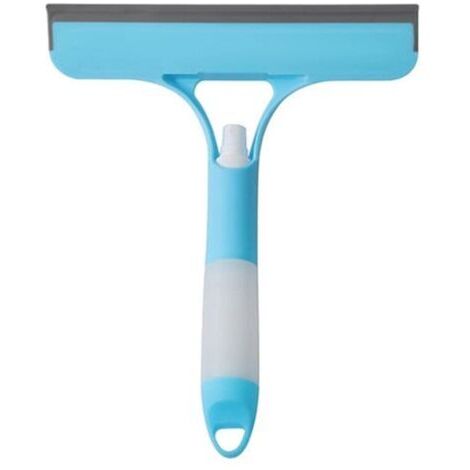 Grattoir à verre à pulvérisation d'eau double face pour la maison, nettoyage de verre multifonctionnel, nettoyant de salle de bain, nettoyeur de machine compatible avec le linge domestique (bleu)