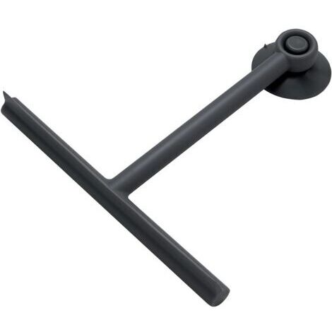 Grattoir à vitres de douche, grattoir à vitres de salle de bain, outil de nettoyage ménager avec ventouse, noir