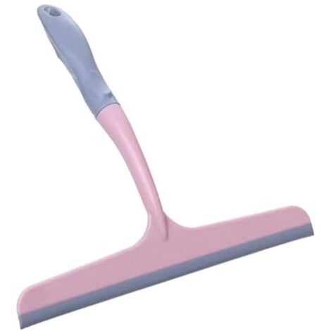 Grattoir à vitres en silicone rose pour le nettoyage des vitres de salle de bain, des fenêtres et des pare-brise de voiture