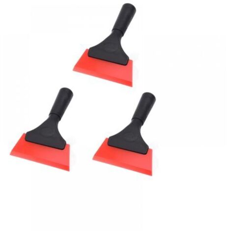 Grattoir à vitres multi-usages en silicone pour fenêtres, vitres, portes de douche, grattoir à vitres (12,7 cm, rouge), 3 pièces