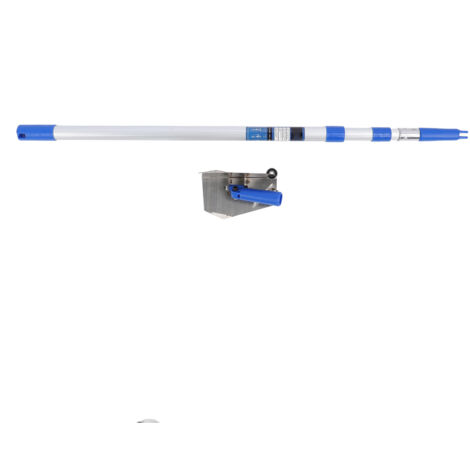 Grattoir d'angle pour cloisons sèches, outil de finition de plâtre à roulement en acier inoxydable avec poteau télescopique en alliage d'aluminium de 2 mètres