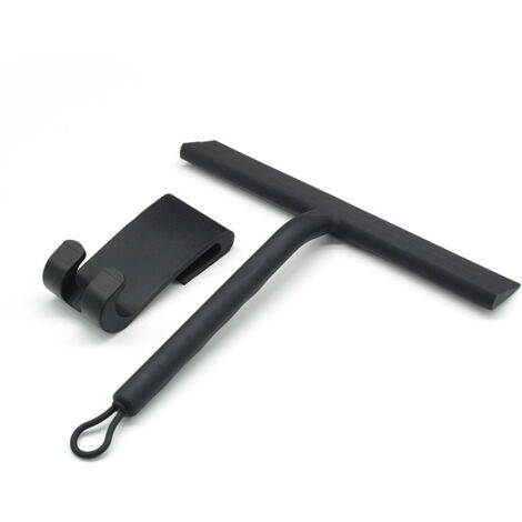 Grattoir de douche pour porte en verre, grattoir en silicone, nettoyage de miroir de fenêtre de porte de douche, grattoir de porte de douche avec 1 crochet