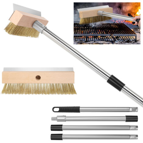 Grattoir de Gril Pizza Brosse de Four Professionnelle, Nettoyeur de Poils en Laiton Grattoir en Acier