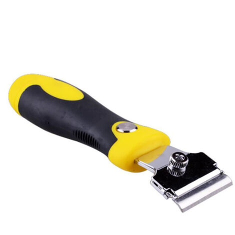 Grattoir extensible avec 4 lames supplémentaires pour vitres, outil de nettoyage de peinture, jaune