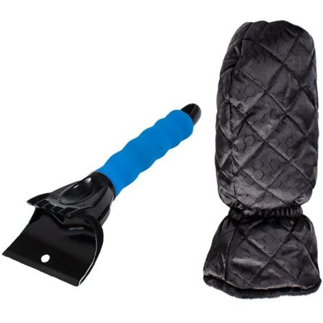 grattoir Glace Voiture avec Gant - Monstre de Glace Gratte Glace Voiture Professionnel Rencontre Le Meilleur grattoir Pare Brise Voiture Gant - Efficacité combinée à 100% de Confort Bleu