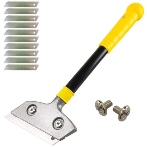 Grattoir industriel avec 10 lames, grattoir pour papier peint, pour colle, carrelage de fenêtre, voiture, miroir, nettoyage, rouge