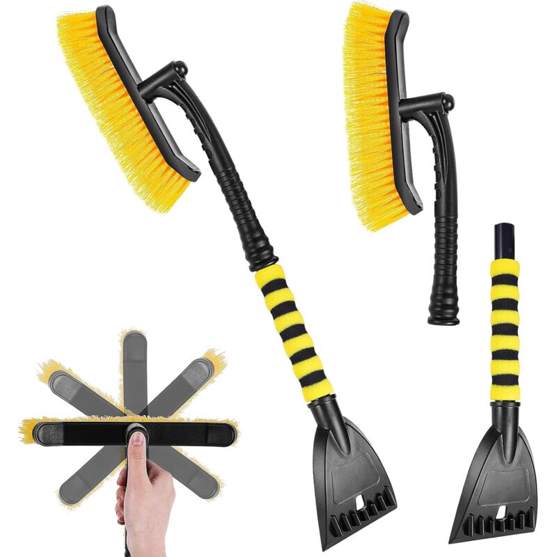 Grattoir Pare Brise Voiture 2 en 1 Grattoir Voiture avec Balais à Neige pour Auto, 67 cm Amovible Gratte Pare Brise Voiture pour Pare-Brise et