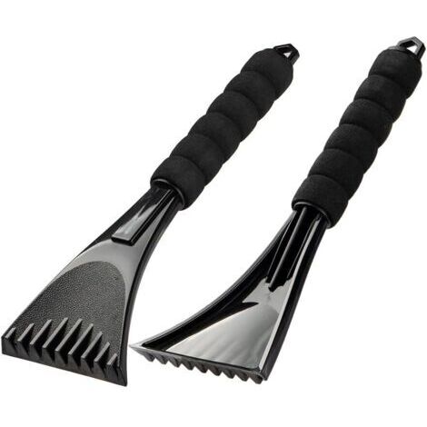 Grattoir Pare Brise Voiture 2 en 1 Raclette Voiture Givre avec Poignée Antidérapante Grattoir Voiture Givre Outil de Dégel et de Déneigement pour Pare-Brise et Fenêtre