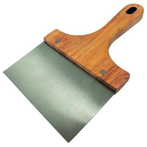 Grattoir pour barbecue Sandri, inox, manche en bois, 24x15,5 cm