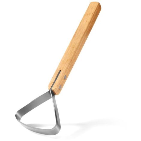 Grattoirs à manche en bois en acier inoxydable, outils de travail du cuir, grattoirs à viande pour le traitement des fourrures, outils pour le tannage des feuilles de cuir