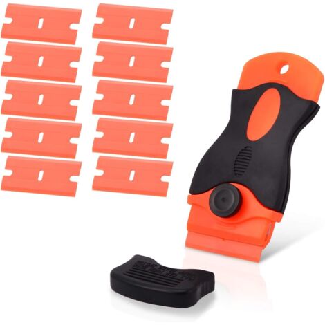 Grattoirs, Verre Grattoir Vitrocéramique Plaque Grattoir avec 10 raclettes de en Plastique, pour enlever Les étiquettes, a Colle, la peintureAutocollants et décalcomanies, Nettoyage de Vitres