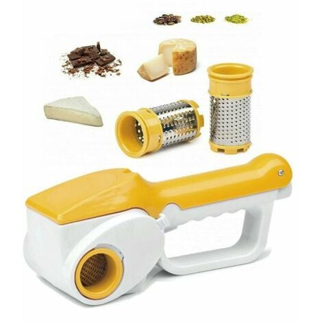 TRADE SHOP TRAESIO Grattugia elettrica ricaricabile doppio rullo per formaggio cucina casa HM-6112