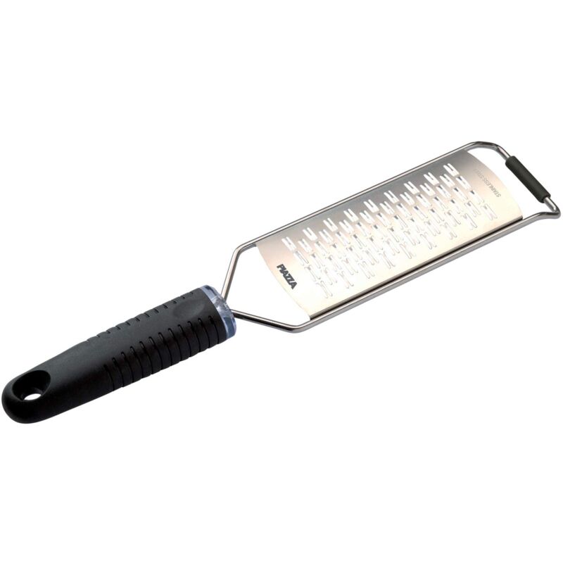 PIAZZA - Grattugia Formaggio Manuale in Acciaio Inox - Manico Antiscivolo 31.5cm – Lama Media 6.5x13.5cm - Ideale anche per Verdure, Limone, Mela,