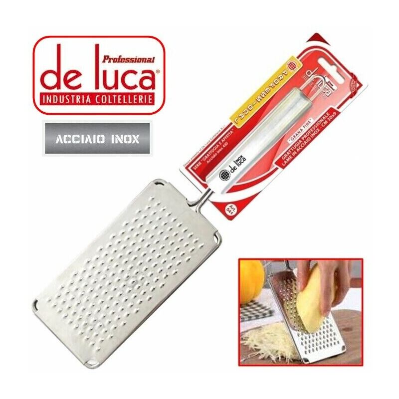 Image of De Luca Coltellerie - grattugia professionale a grana fine in acciaio inox 430 per formaggio de luca