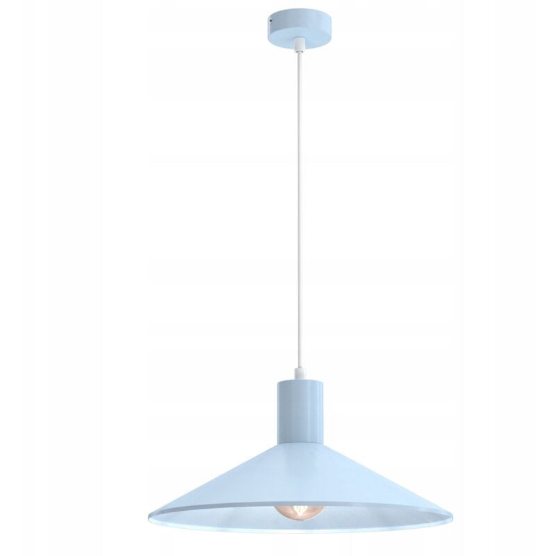 Gratuit. Lampe à suspension Ewilight TOSCANA E27, abat-jour en métal bleu, rosette