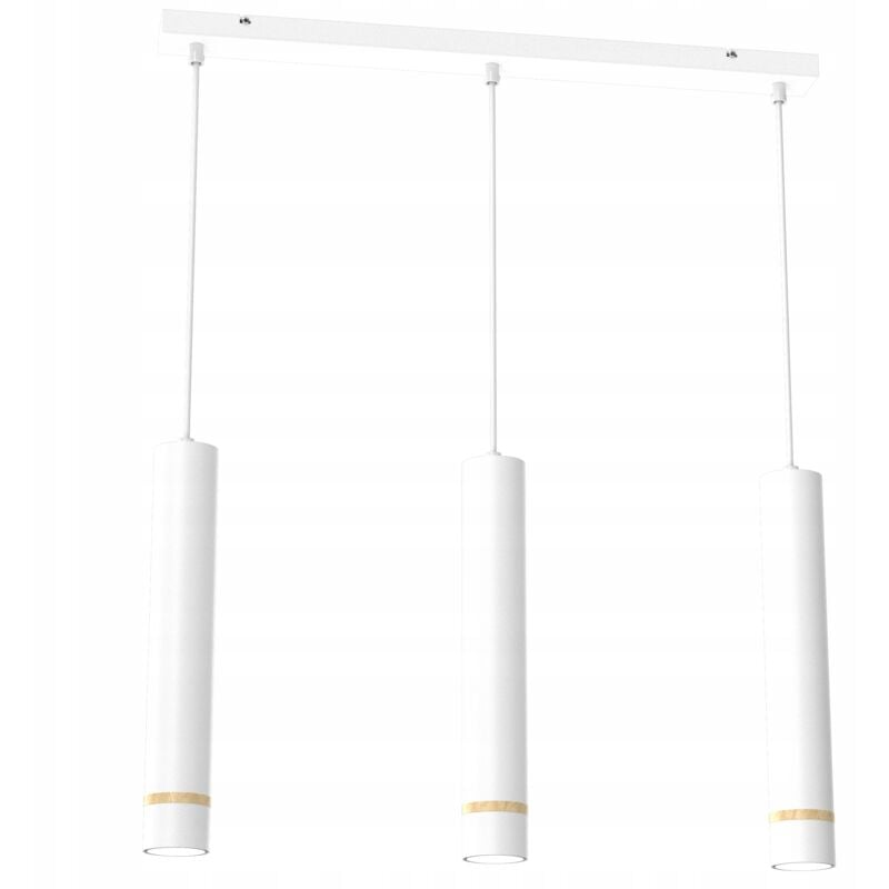 Gratuit. Lampe suspendue bande de tubes, 3x tubes Gu10, au dessus de la table, îlot blanc