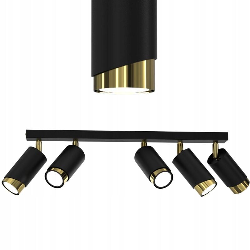 Gratuit. Plafonnier Bande LED orientable 5x Gu10 EWILIGHT Bevel noir