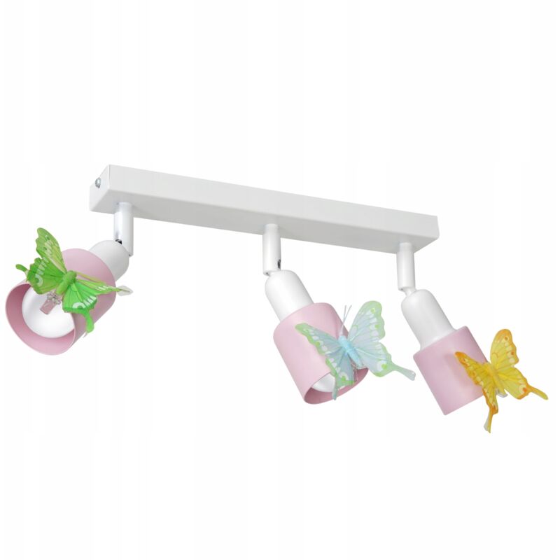 Gratuit. Plafonnier Ewilight Papillons, 3x E14, spots orientables