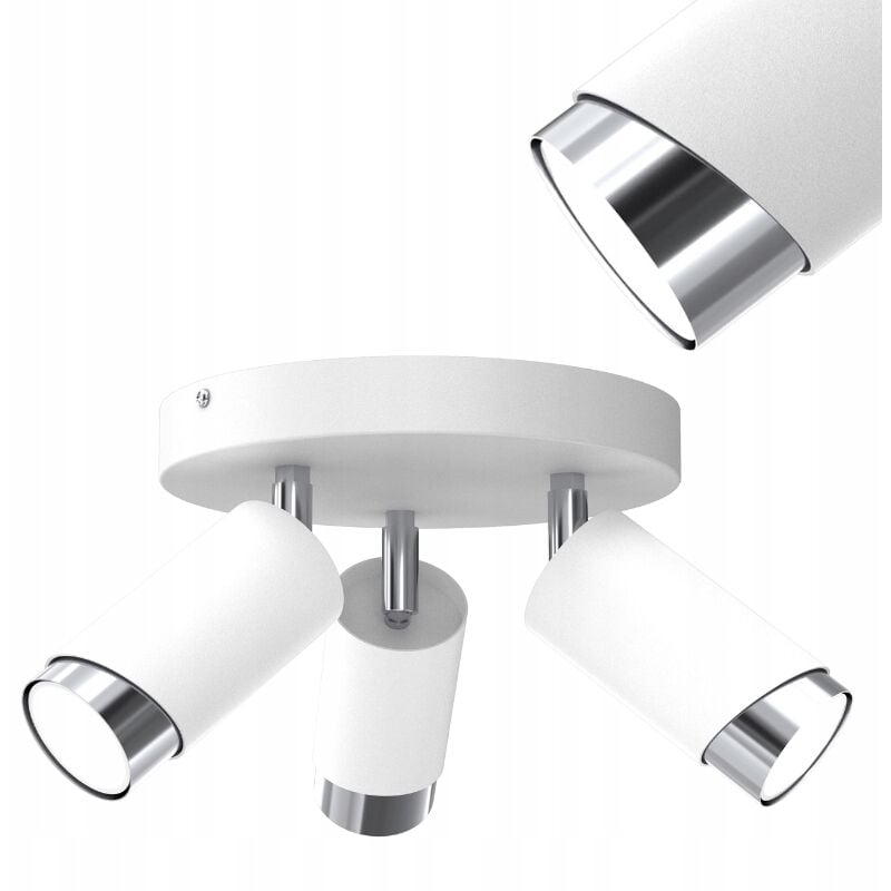 Gratuit. Plafonnier LED, orientable, 3x Gu10 EWILIGHT Bevel blanc