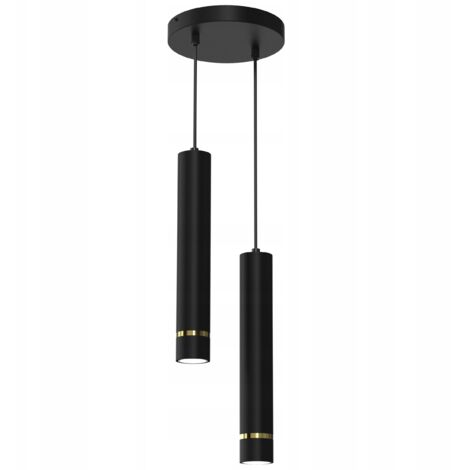 Gratuito. 2x Lampada a sospensione tubolare Gu10, appesa a una ruota, ghiacciolo, oro nero