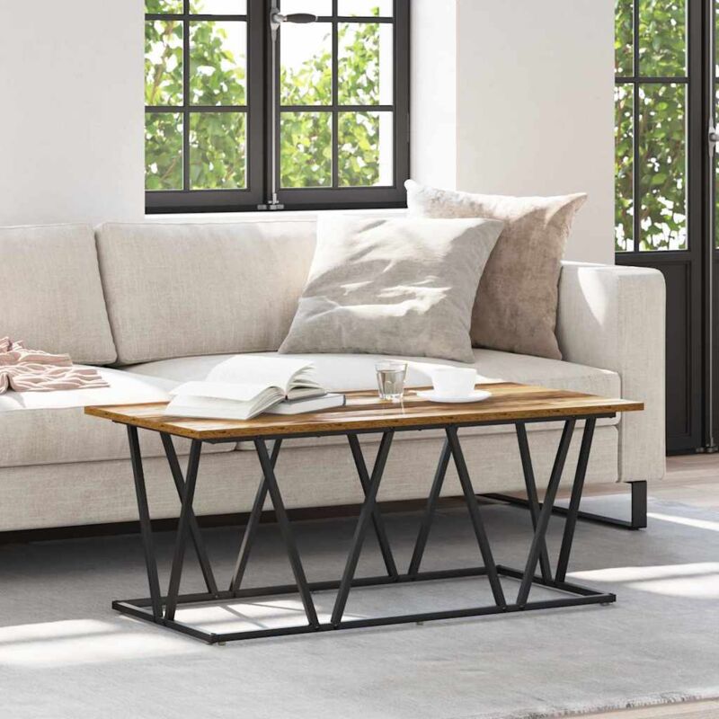 Couchtisch Altholz 100 X 50 X 40 Cm Sperrholz Und Metall Vidaxl