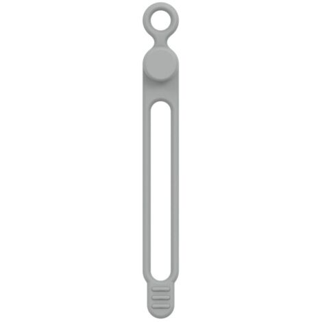 Graue Silikon-Kabelbinder, 106 mm, 1 x flexibler und wiederverwendbarer elastischer Kabelbinder für Kabelmanagement und -befestigung