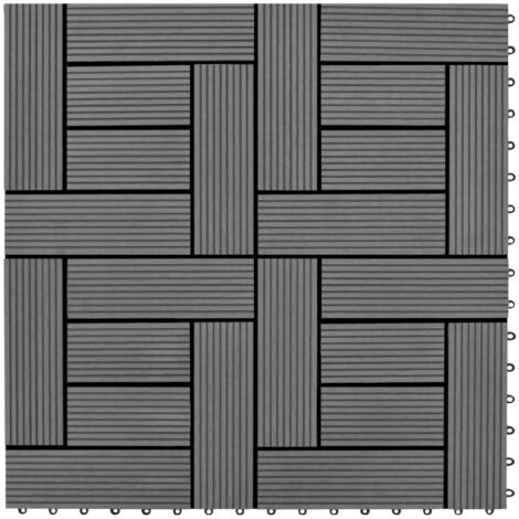 Graue Terrassenfliesen 11 Stk. 30 x 30 cm WPC 1 qm