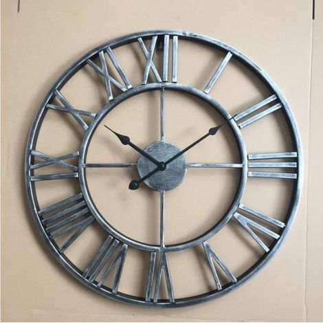Graue Vintage-Uhr, Durchmesser 40 cm - Atmosphera, Innenarchitekt