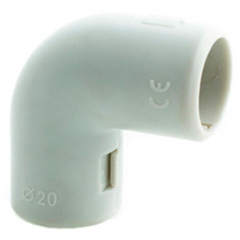 Grauer 90° PVC-Revisionsbogen, ø 20 mm, 25 Stück