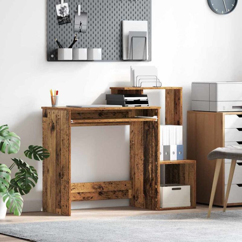 Vidaxl - Tisch Mit Regal Altholz 106 X 40 X 88, 5 Cm Holzwerkstoff