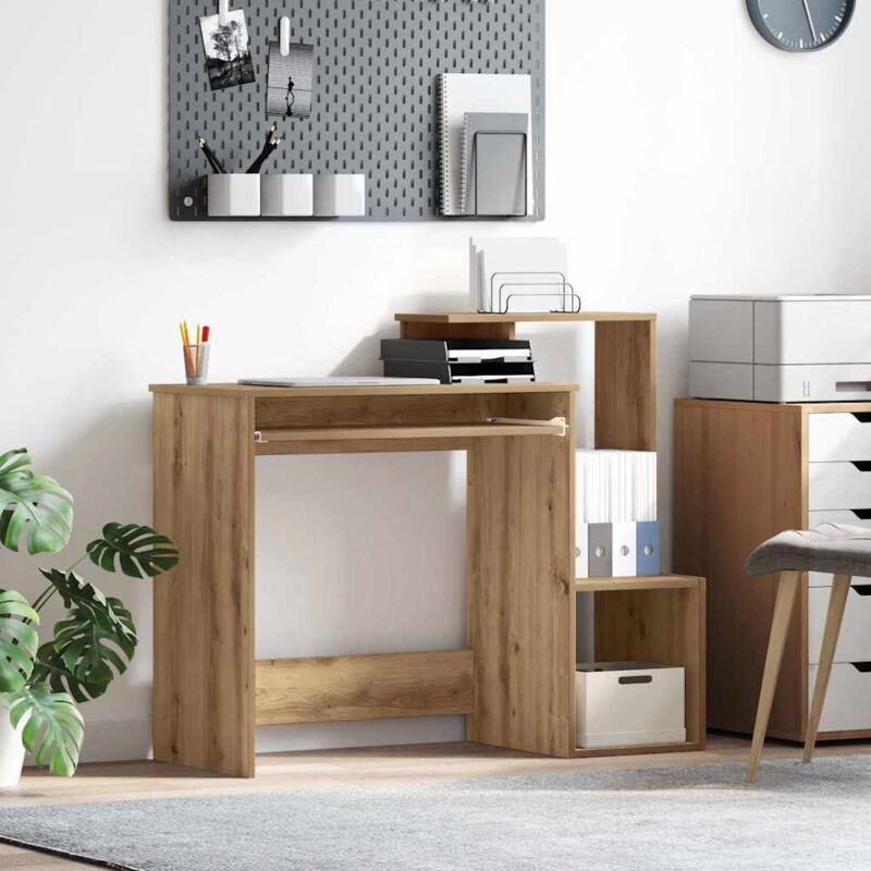 Vidaxl - Tisch Mit Regal Artisan Eiche 106 X 40 X 88, 5 Cm Holzwerkstoff