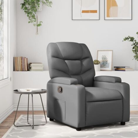 Grauer Kunstleder Relaxsessel