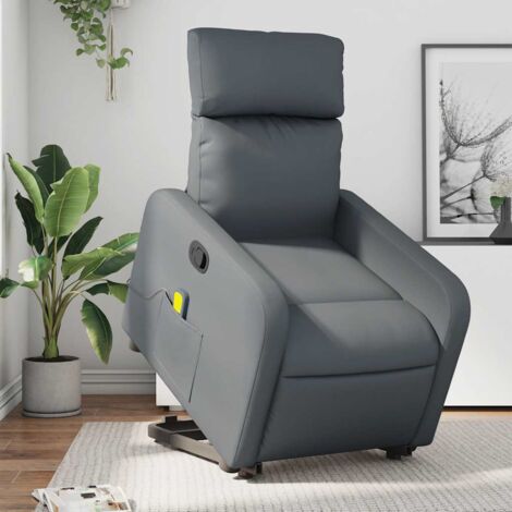 Grauer Massage-Liegesessel aus Kunstleder