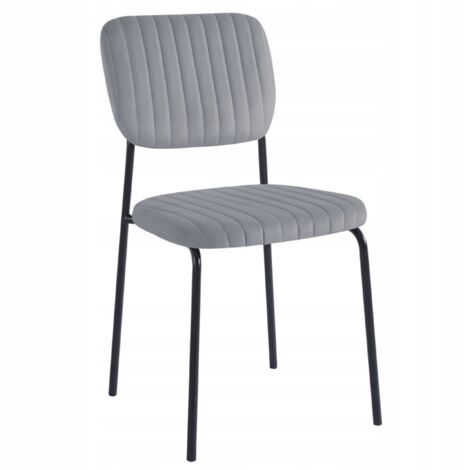 GRAUER SAMT-GERIPPTER SESSEL MODERNISTISCHES MINIATIQUE LOFT K19