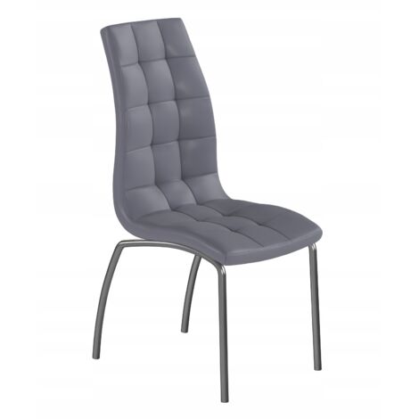 Grauer Sessel für Wohnzimmer/Küche, profiliert, Kunstleder, Modern Furnitex