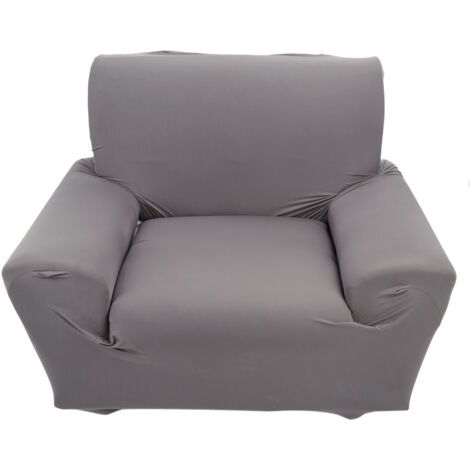 Grauer Stretch-Sofabezug für 1-Sitzer-Sofa, elastischer Sofaschutz